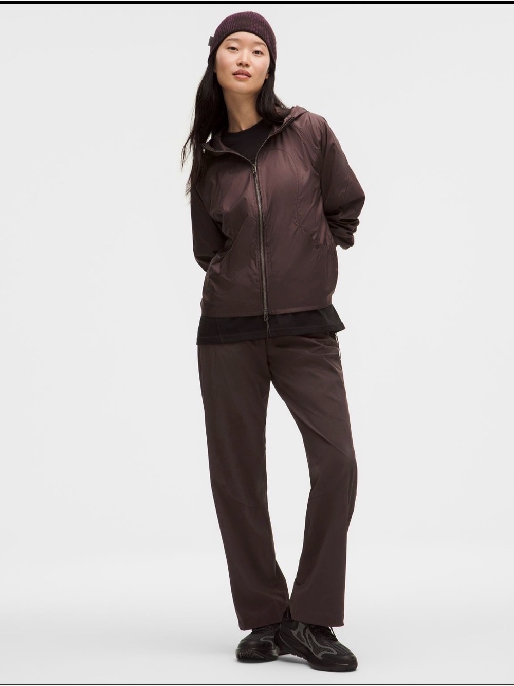 Lululemon SLNSH mid-rise Nylon brown pocketed full length pants size SMALL